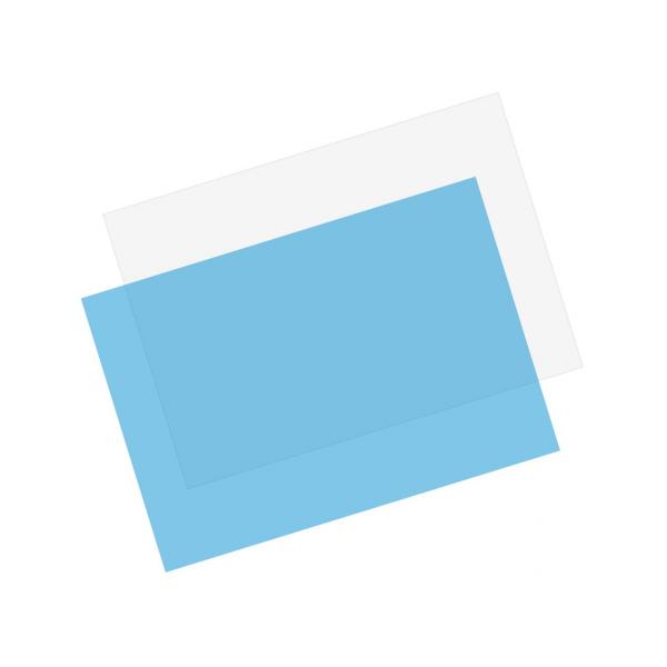 Feuille de PVC (bleu transparent) 600 x 500 x 0.8mm - 15171