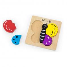 5-piece wooden interlocking puzzle: Butterfly