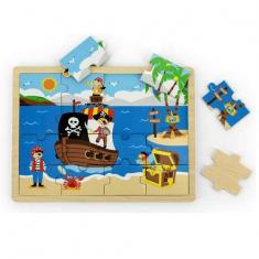 16 piece wooden puzzle: Pirate