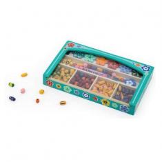 Coffret perles et fleurs en bois - 180 perles