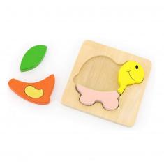 4-piece wooden interlocking puzzle: Turtle