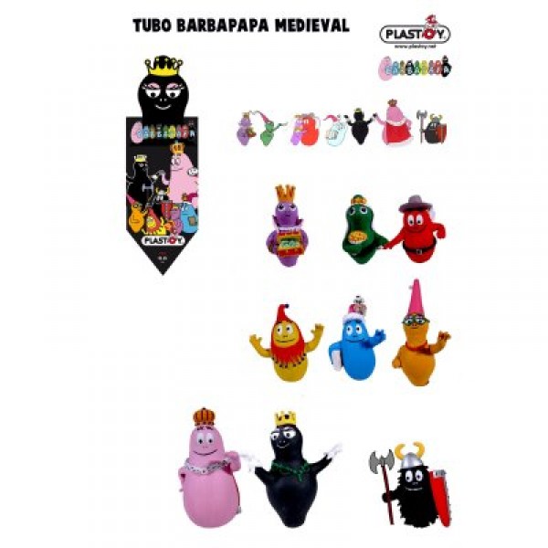 Figurines Barbapapa : Tubo de 9 figurines médiévales - Plastoy-70370