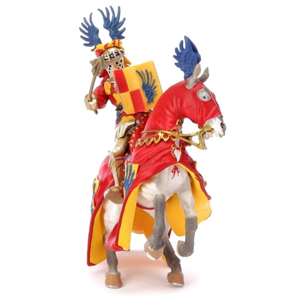 Figurine Cheval cabré robe rouge et jaune (sans chevalier) - Plastoy-62039