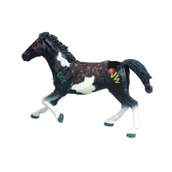Cheval Pinto poney noir et blanc - Plastoy-63030