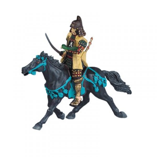 Figurine Cheval samouraï noir (sans chevalier) - Plastoy-65709