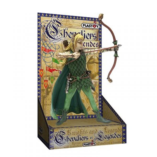 Figurine Elfe archer sur chevalet - Plastoy-62269
