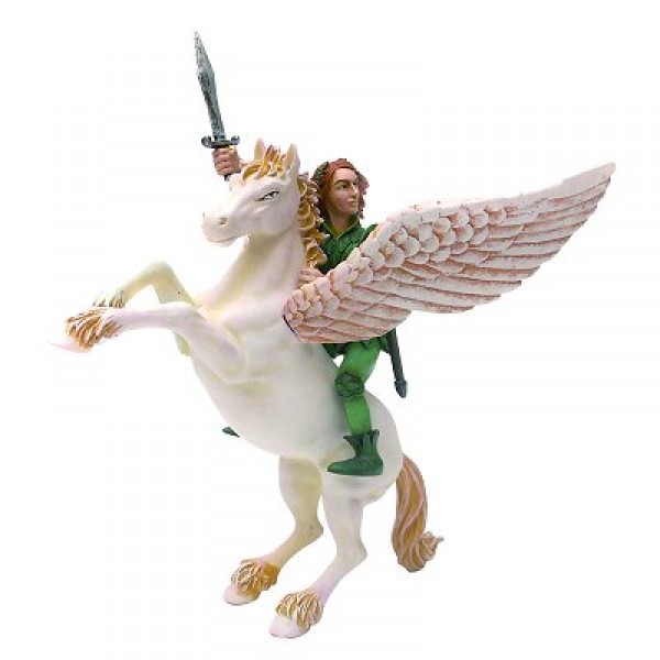 Figurine Pégase avec l'elfe cavalier - Plastoy-61371