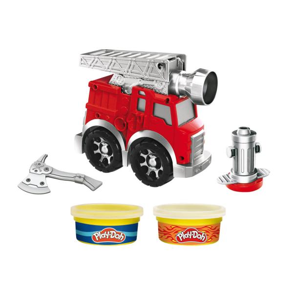 Set Play-Doh Wheels : Mon premier camion de pompier + 2 pots de pâte à modeler - Hasbro-F0649