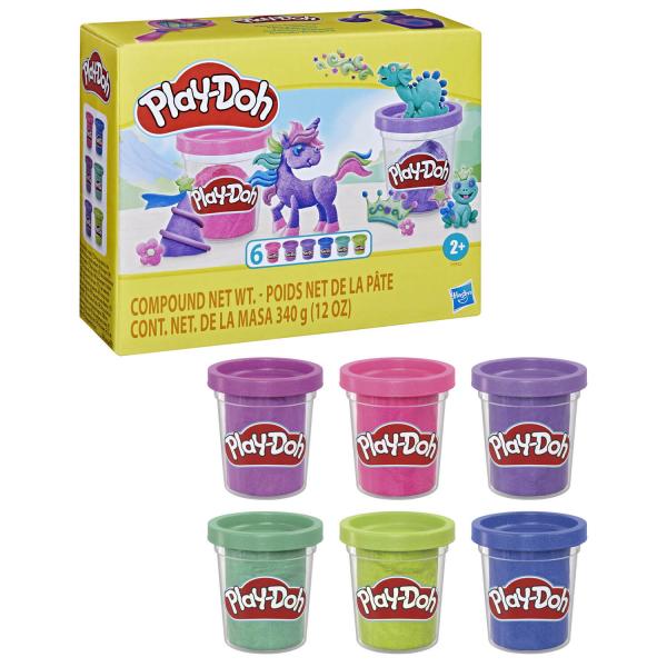 Coffret Play-Doh : 6 pots de pâte à modeler à paillettes - Hasbro-F99325L0