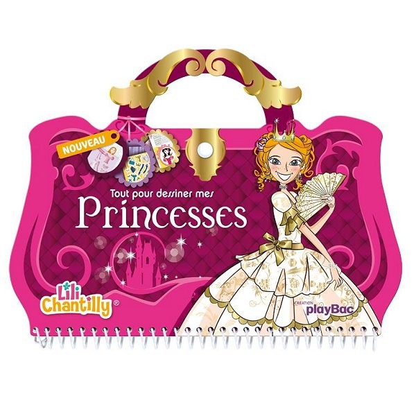 Carnet créatif Lili Chantilly : Tout pour dessiner mes princesses - PlayBac-124971347