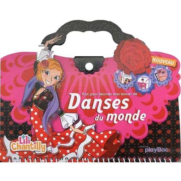 Carnet créatif Lili Chantilly : Tout pour dessiner mes tenues de danses du monde - PlayBac-124459830