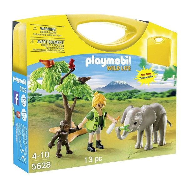 Playmobil 5628 : Wild Life : Valisette vétérinaire avec éléphanteau - Playmobil-5628