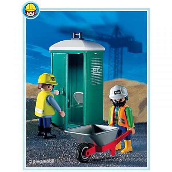 3275 - Toilettes mobiles / ouvriers - OBSOLETE-Playmobil-3275