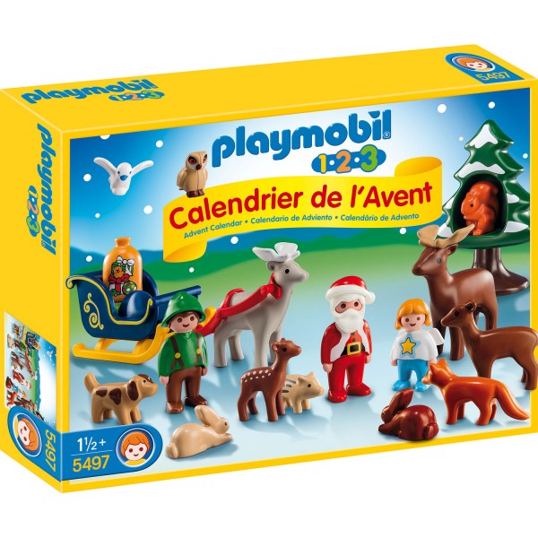 Playmobil 5497 - 1.2.3 - Calendrier de l'avent : Père Noël et les animaux de la forêt - Playmobil-5497