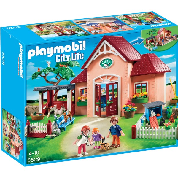 Playmobil 5529 - City Life - Clinique vétérinaire avec animaux et enclos - Playmobil-5529