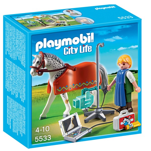 Playmobil 5533 : Vétérinaire avec cheval et appareil de radiographie - Playmobil-5533
