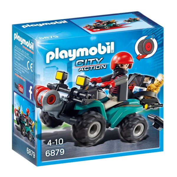 Playmobil 6879 City Action : Quad avec treuil et bandit - Playmobil-6879