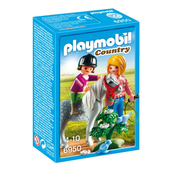 Playmobil 6950 Country : Cavalière avec soigneur et poney - Playmobil-6950
