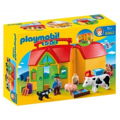 Playmobil 6962 1.2.3. : Ferme transportable avec animaux
