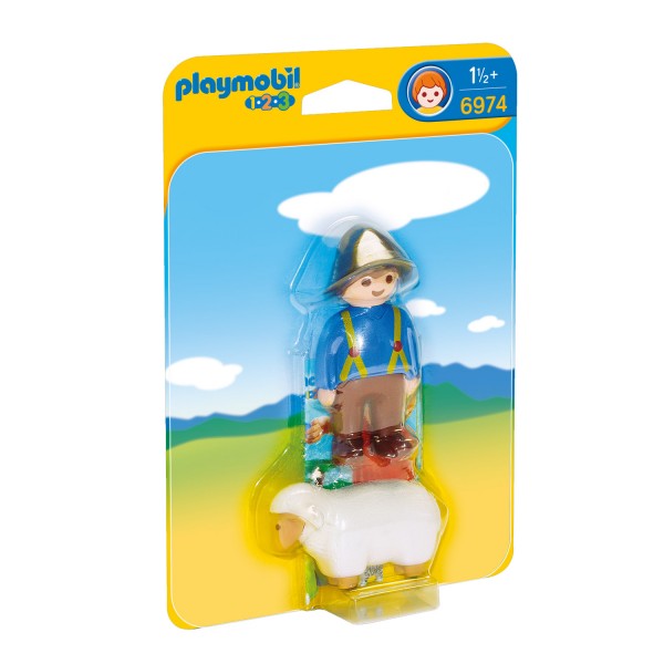 Playmobil 6974 1.2.3. : Gardien avec mouton - Playmobil-6974