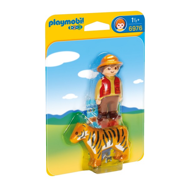 Playmobil 6976 1.2.3. : Aventurier avec tigre - Playmobil-6976