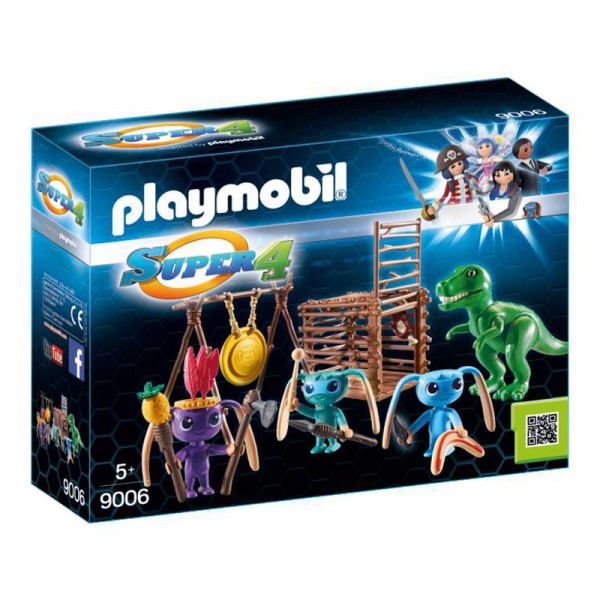 Playmobil 9006 Super 4 : Tribu d'Alien avec tyrannosaure - Playmobil-9006