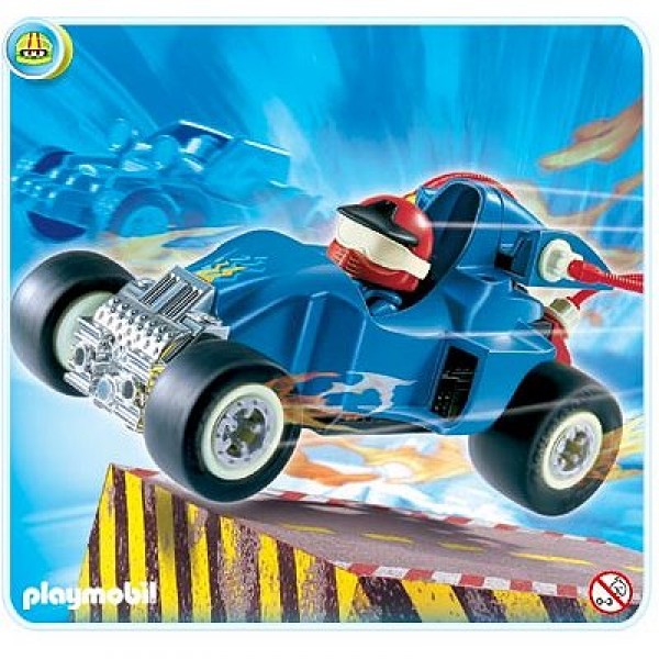 Playmobil 4181 - Pilote avec voiture transformable bleue - Playmobil-4181