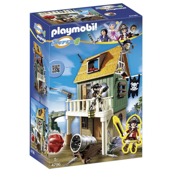Playmobil 4796 : Super 4 : Fort des pirates camouflé avec Ruby - Playmobil-4796