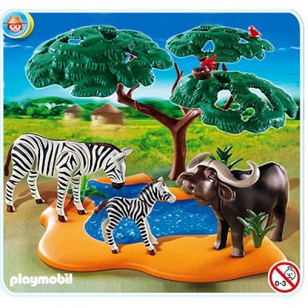 Playmobil 4828 : Buffle africain avec zèbres - Playmobil-4828