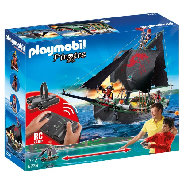 Playmobil 5238 : Bateau des corsaires avec moteur submersible radio-commandé - Playmobil-5238