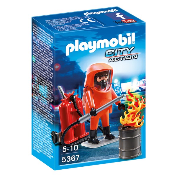 Playmobil 5367 : Pompier avec combinaison de feu - Playmobil-5367
