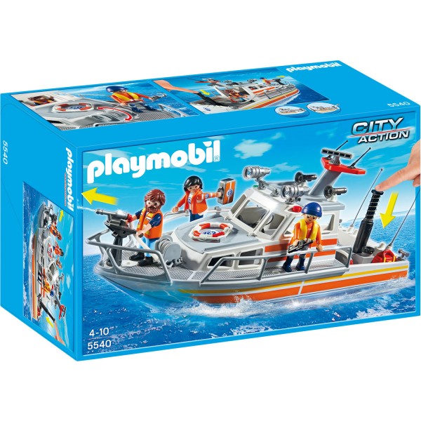 Playmobil 5540 : Bateau de sauvetage avec pompe à incendie - Playmobil-5540