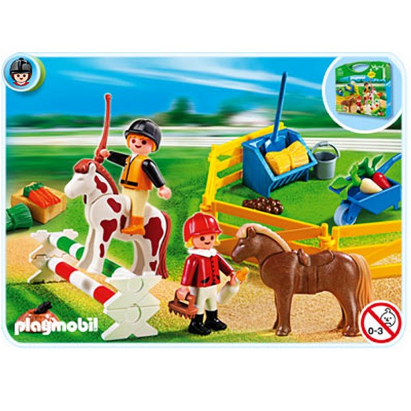 Playmobil 5893 : Valisette cavaliers et poneys - Playmobil-5893