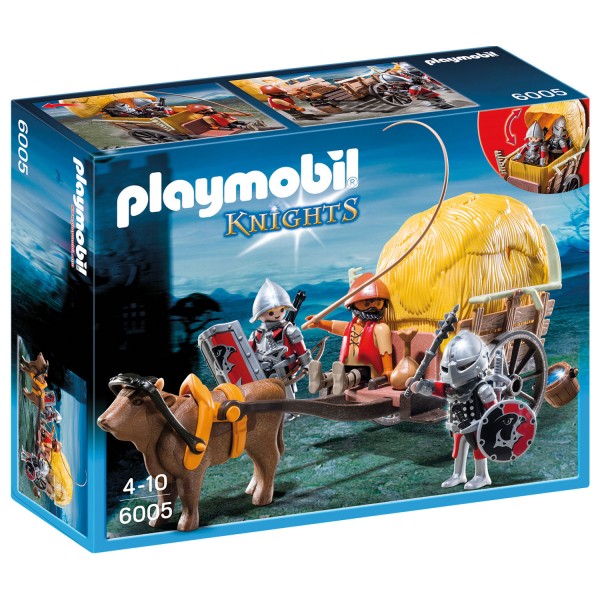 Playmobil 6005 : Chevaliers de l'Aigle avec charrette pié - Playmobil-6005