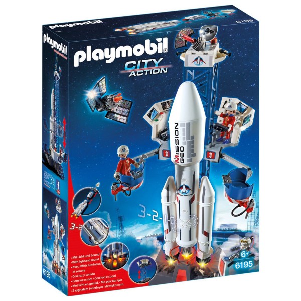 Playmobil 6195 : City Action : Base de lancement avec fusée - Playmobil-6195
