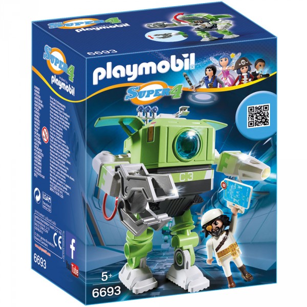 Playmobil 6693 :  Super 4 : Robot Cleano - Playmobil-6693
