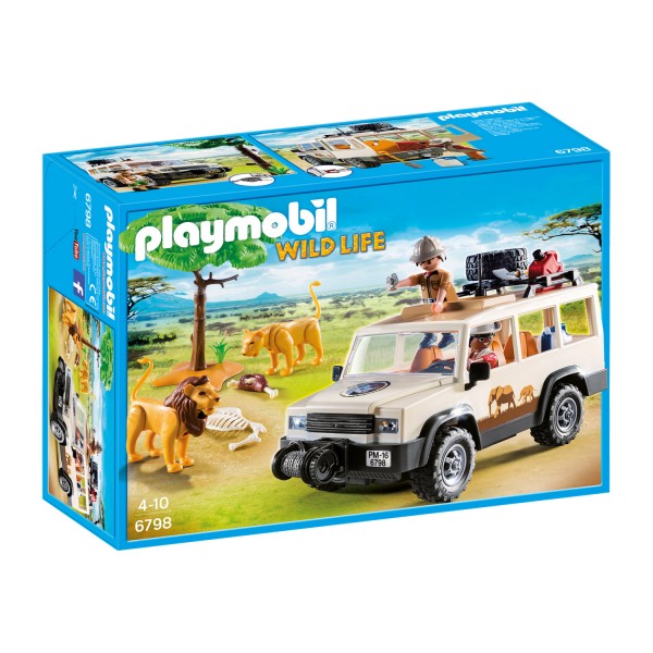 Playmobil 6798 Wildlife : Aventuriers avec 4x4 et couple de lions - Playmobil-6798