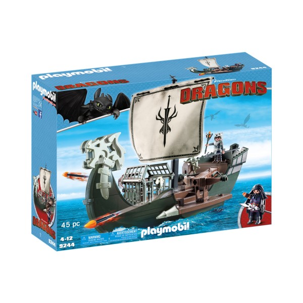 Playmobil 9244 : Dragons : Drago et vaisseau d'attaque - Playmobil-9244