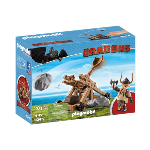 Playmobil 9245 : Dragons : Gueulfor avec catapulte - Playmobil-9245