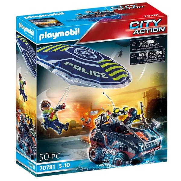Playmobil 70781 City Action: Paratrooper policeman and bandit's quad - Playmobil-70781