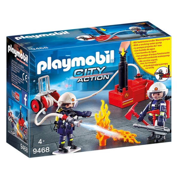 Playmobil 9468 City Action: Bomberos con equipo contra incendios - Playmobil-9468