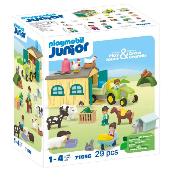 Playmobil Junior: Granja con tractor y animales - Playmobil-71656