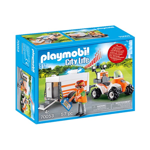 Playmobil 70053 city life : Quad et remorque de secours - Playmobil-70053