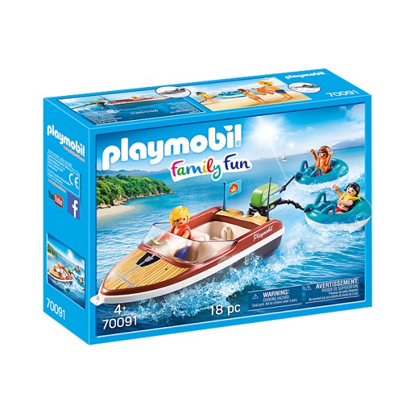 Playmobil 70091 Family Fun : Bateau avec bouées et vacancier - Playmobil-70091