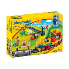 Playmobil 70179 1.2.3: Tren con pasajeros y circuito