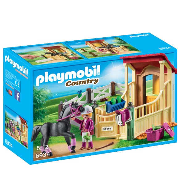 Playmobil 6934 Country : Box avec cavalière et pur-sang - Playmobil-6934