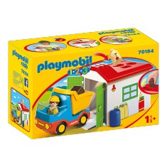 Playmobil 70184 1.2.3: Obrero con camión y garaje