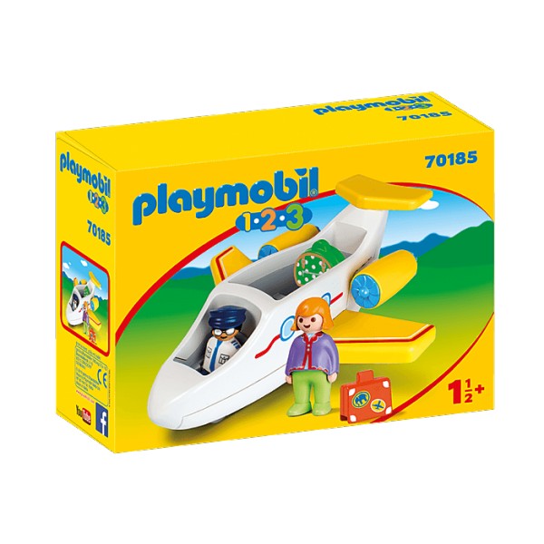 Playmobil 70185 1.2.3 : Avion avec pilote et vacancière - Playmobil-70185