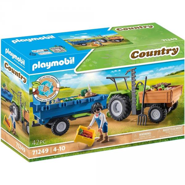Playmobil 71249 Country : Tracteur avec remorque - Playmobil-71249