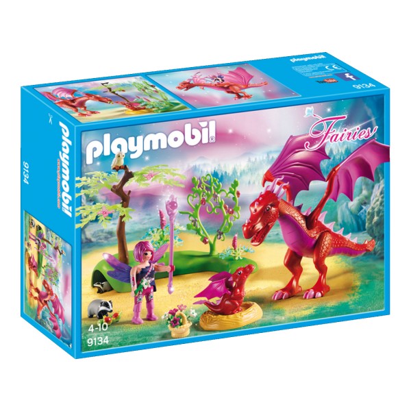 Playmobil 9134 Fairies : Gardienne des fées avec dragon - Playmobil-9134
